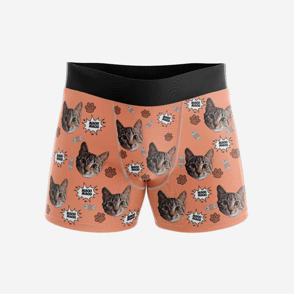 Boxer Personnalisé Chat Corail