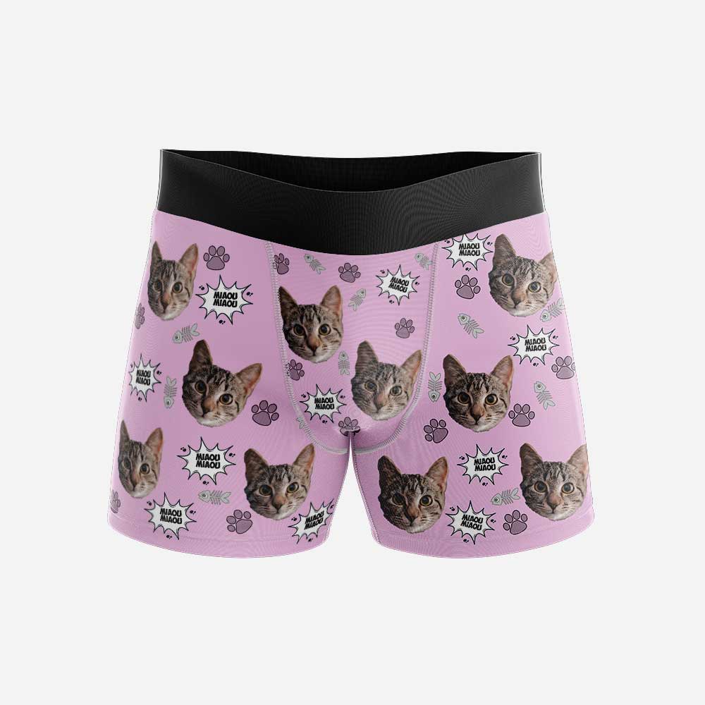 Boxer Personnalisé Chat Pink