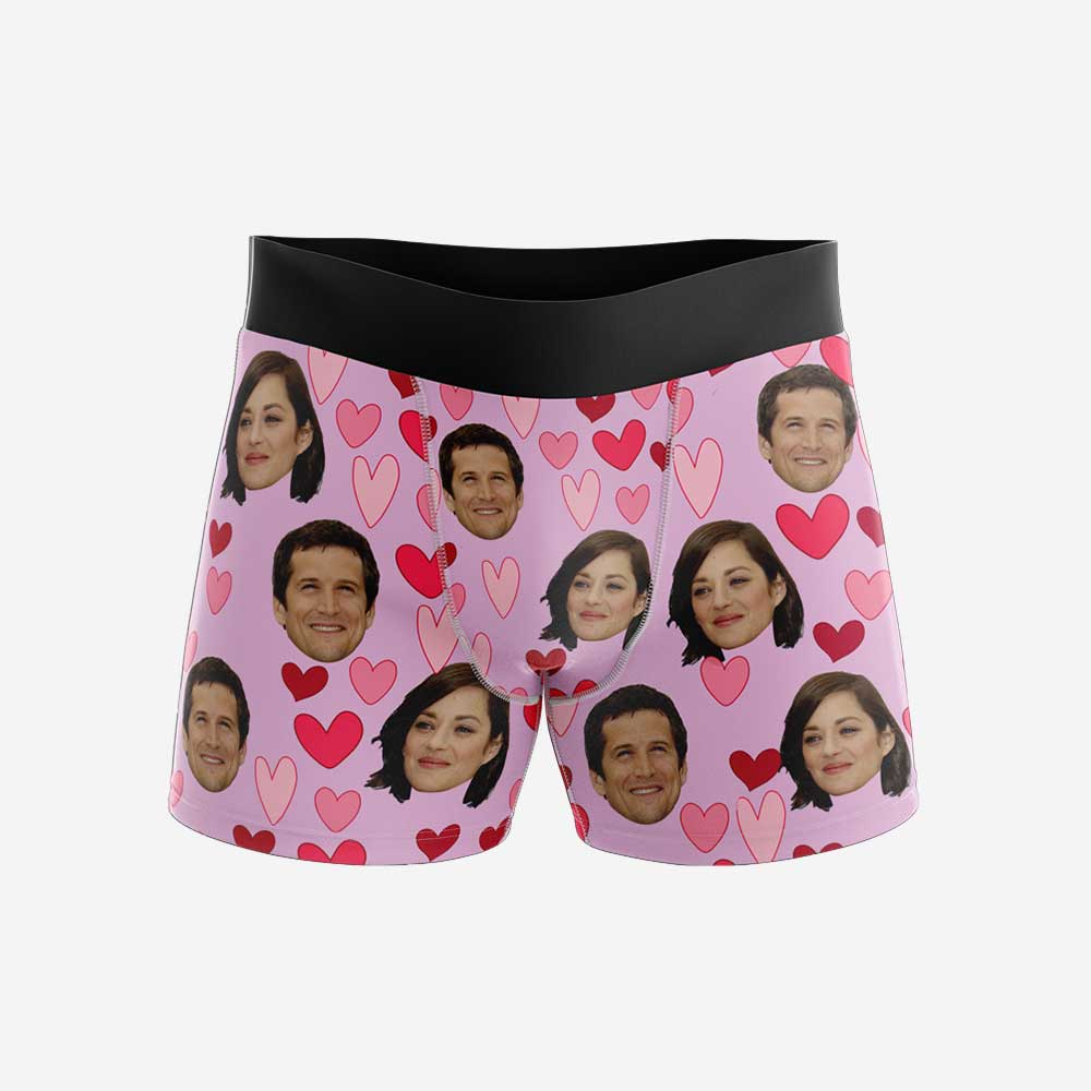 Boxer Personnalisé Coeur Rose