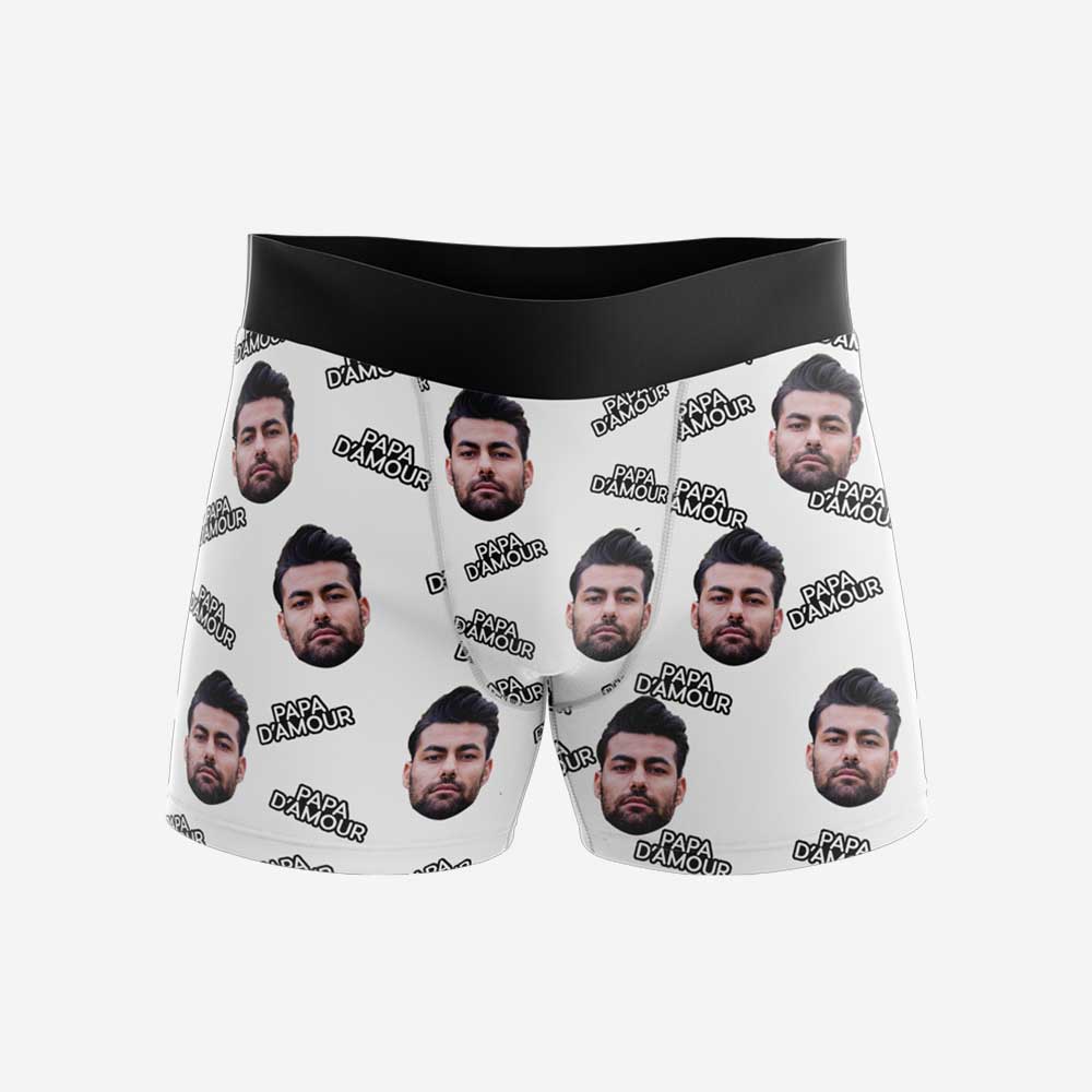 Boxer Personnalisé Papa Blanc