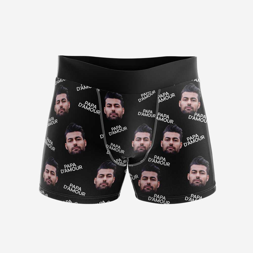 Boxer Personnalisé Papa Noir