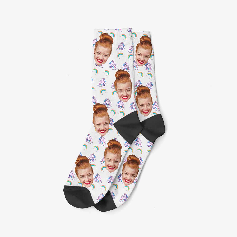 Chaussettes Licorne Personnalisées - Blanc