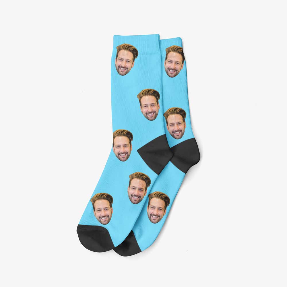 Chaussettes Personnalisées Colorées - Bleu Clair