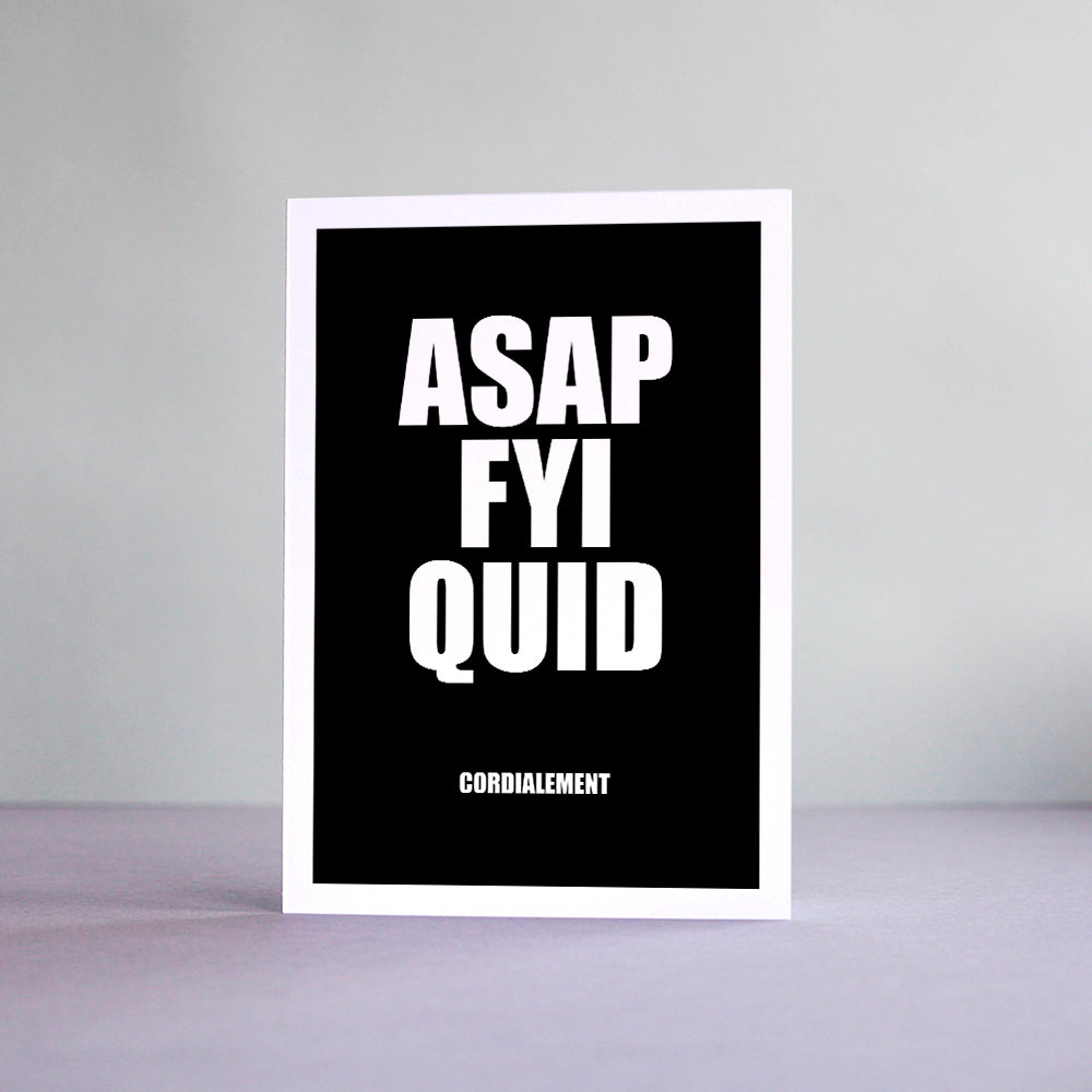 Carte ASAP FYI QUID