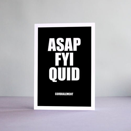 Carte ASAP FYI QUID