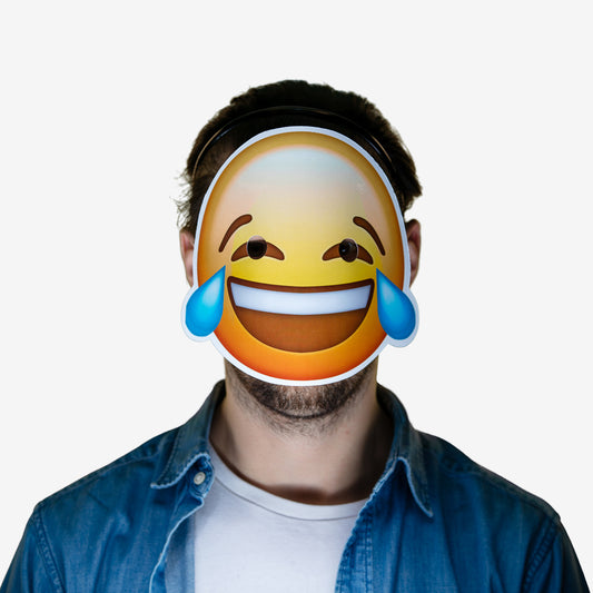 Masque déguisement emoji mort de rire