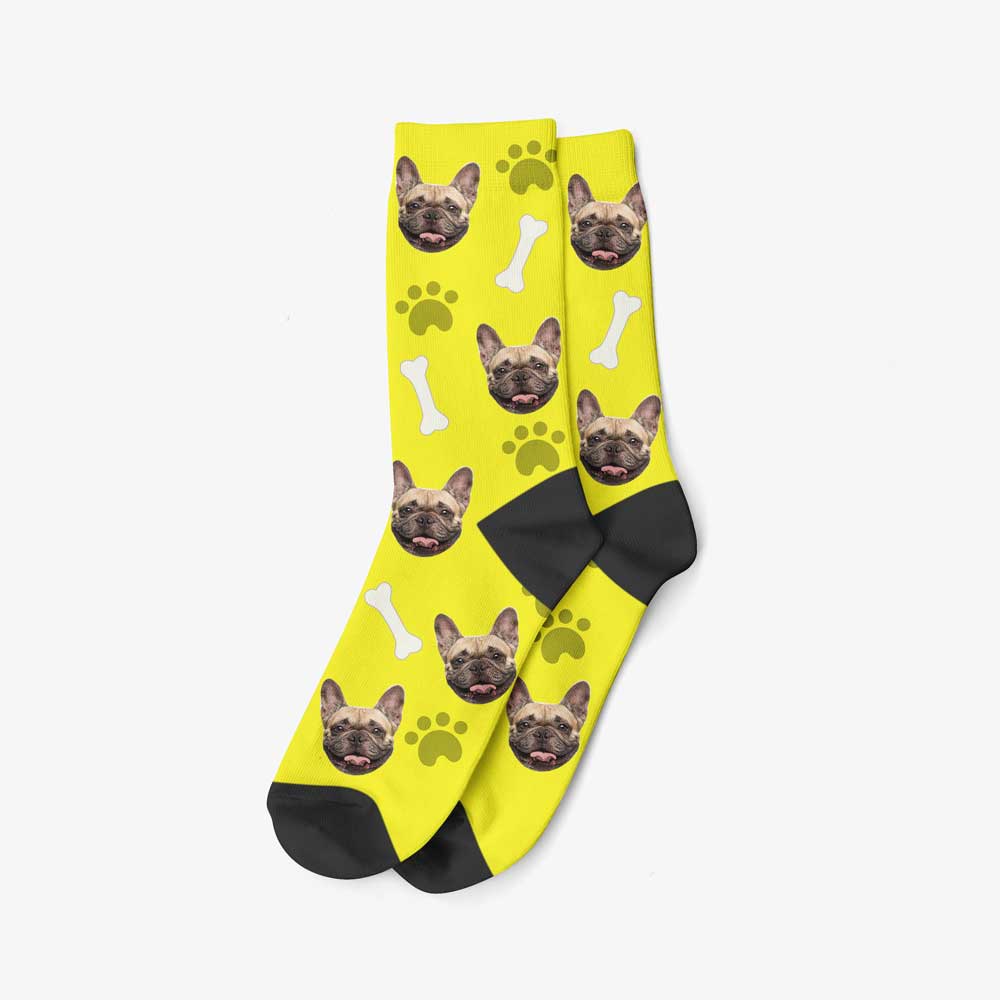 Chaussettes personnalisées pour chien et animal de compagnie  Créez des chaussettes  personnalisées pour animaux de compagnie avec le visage de votre chien -  Cuddle Clones