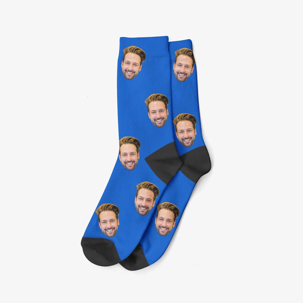 Chaussettes Personnalisées Avec Photo - Modèle Kiss, Choix Du Visage, Cadeau Original Pour Fête Des Pères